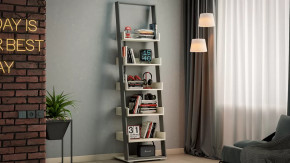 Стеллаж тип 15 Дуб крафт белый, Графит Серый в Пыть-Яхе - pyt-yah.mebel-tymen.ru | фото