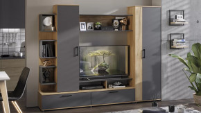 Стенка «Дакота» Дуб Крафт золотой, Антрацит в Пыть-Яхе - pyt-yah.mebel-tymen.ru | фото