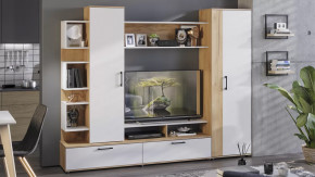 Стенка «Дакота» Дуб Крафт золотой, Белый Ясень в Пыть-Яхе - pyt-yah.mebel-tymen.ru | фото