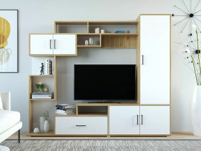 Стенка Пекин Белый-Крафт Золотой в Пыть-Яхе - pyt-yah.mebel-tymen.ru | фото