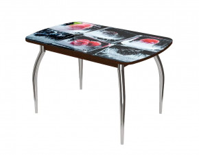 Стол Бостон-2 ф/п Лёд, 1100*700 мм, венге/хром триумф в Пыть-Яхе - pyt-yah.mebel-tymen.ru | фото