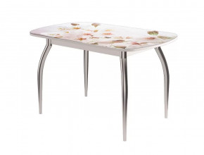 Стол Бостон-2 ф/п Сакура, 1100*700 мм, белый/хром триумф в Пыть-Яхе - pyt-yah.mebel-tymen.ru | фото