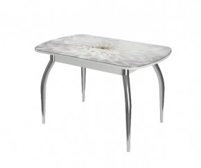 Стол Бостон-3 раздвижной, Флоренс, фотопечать/хром триумф в Пыть-Яхе - pyt-yah.mebel-tymen.ru | фото