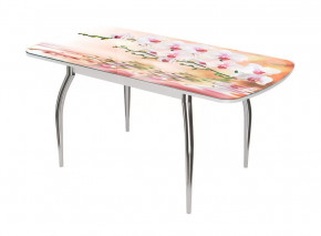 Стол Бостон-3 раздвижной, фотопечать Орхидея на воде/белый/хром триумф в Пыть-Яхе - pyt-yah.mebel-tymen.ru | фото