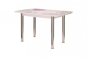 Стол Бостон-3 раздвижной, виолет, фотопечать/хром брифинг в Пыть-Яхе - pyt-yah.mebel-tymen.ru | фото