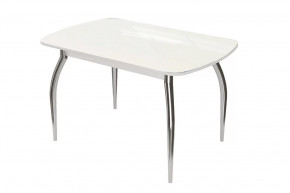 Стол Бостон, белый глянец/белый/хром триумф в Пыть-Яхе - pyt-yah.mebel-tymen.ru | фото