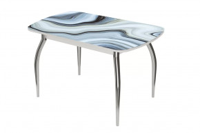 Стол Бостон ф/п Агат, 900*600 мм, белый/хром триумф в Пыть-Яхе - pyt-yah.mebel-tymen.ru | фото