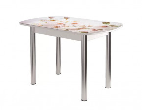 Стол Бостон ф/п Сакура, 900*600 мм, белый/хром брифинг в Пыть-Яхе - pyt-yah.mebel-tymen.ru | фото