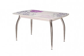 Стол "Бостон", виолет/белый/хром триумф в Пыть-Яхе - pyt-yah.mebel-tymen.ru | фото