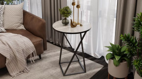 Стол журнальный ДП 1-03-05 исп. 2 Черный/Стекло с рисунком Песок в Пыть-Яхе - pyt-yah.mebel-tymen.ru | фото