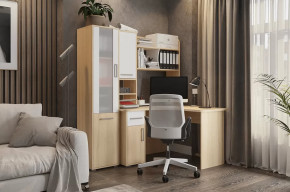 Стол компьютерный Лайт К1 дуб сонома/белый в Пыть-Яхе - pyt-yah.mebel-tymen.ru | фото