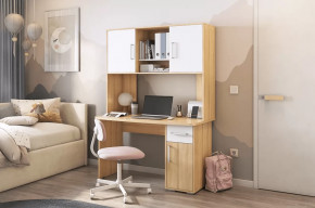 Стол компьютерный Лайт К2 дуб сонома/белый в Пыть-Яхе - pyt-yah.mebel-tymen.ru | фото