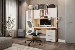 Стол компьютерный Лайт К3 дуб сонома/белый в Пыть-Яхе - pyt-yah.mebel-tymen.ru | фото