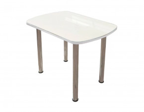 Стол овальный Бостон-2 Белый глянец, 1100*700 мм, хром брифинг в Пыть-Яхе - pyt-yah.mebel-tymen.ru | фото