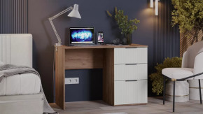 Стол письменный «Графит» Дуб Крафт Табачный, Холст Белый в Пыть-Яхе - pyt-yah.mebel-tymen.ru | фото