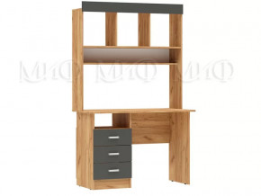 Стол письменный Мартина ЛДСП с надстройкой Графит, Дуб крафт в Пыть-Яхе - pyt-yah.mebel-tymen.ru | фото
