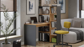 Стол письменный тип 16 Графит Серый/Дуб Крафт Золотой в Пыть-Яхе - pyt-yah.mebel-tymen.ru | фото