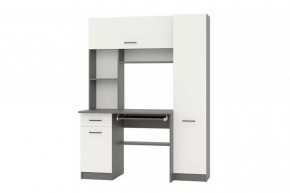 Стол рабочий АЛЬФА (ш1370*г610*в1810мм), ЛДСП Графит/Белый в Пыть-Яхе - pyt-yah.mebel-tymen.ru | фото