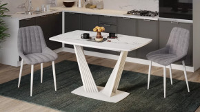 Стол раздвижной «Фабио» Тип 1 Стекло матовое белый мрамор в Пыть-Яхе - pyt-yah.mebel-tymen.ru | фото