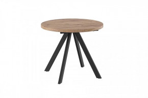 Стол раздвижной RONDO М-90, дуб велингтон/черный в Пыть-Яхе - pyt-yah.mebel-tymen.ru | фото