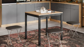 Стол раздвижной «Слайд» Тип 1 Черный муар, Дуб Крафт золотой в Пыть-Яхе - pyt-yah.mebel-tymen.ru | фото