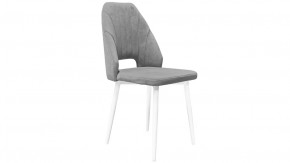 Стул «Капри» (конус Т2) Исп. 2 Белый муар, Велюр DREAM Grey (серый) в Пыть-Яхе - pyt-yah.mebel-tymen.ru | фото