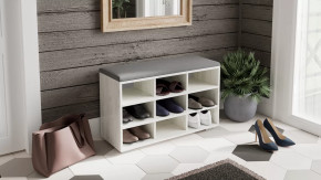 Тумба для обуви Тип 10 Дуб крафт белый, Велюр Графит в Пыть-Яхе - pyt-yah.mebel-tymen.ru | фото