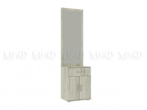 Тумба с зеркалом (600) Ева NEW Дуб Крафт Белый в Пыть-Яхе - pyt-yah.mebel-tymen.ru | фото