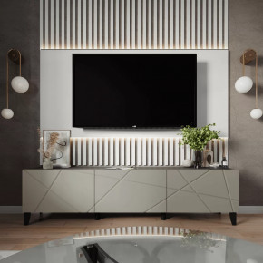 Тумба ТВМ-10 (с опорами) (ш2000*г384*в400мм) ЛДСП Графит/ЛДСП Панакота в Пыть-Яхе - pyt-yah.mebel-tymen.ru | фото