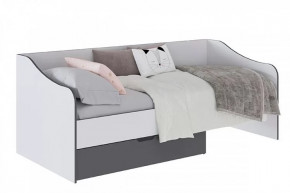 ТЭББИ Кровать с ящиком (сп/м 900*2000мм), Белый-Графит серый (ЛАМЕЛИ) в Пыть-Яхе - pyt-yah.mebel-tymen.ru | фото