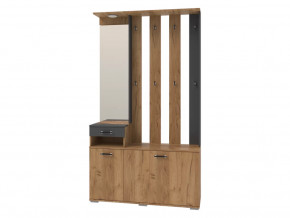 Вешалка с зеркалом Бостон Секция-7 Дуб Вотан/Антрацит в Пыть-Яхе - pyt-yah.mebel-tymen.ru | фото