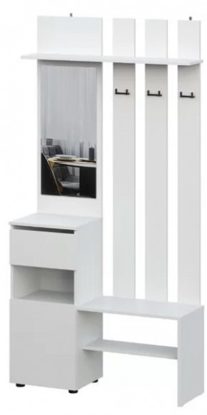 Вешалка с зеркалом Денвер SAFE Белый в Пыть-Яхе - pyt-yah.mebel-tymen.ru | фото