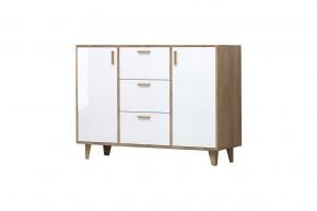 ЭГО К-2 Комод, дуб крафт золотой/белый глянец Диал в Пыть-Яхе - pyt-yah.mebel-tymen.ru | фото